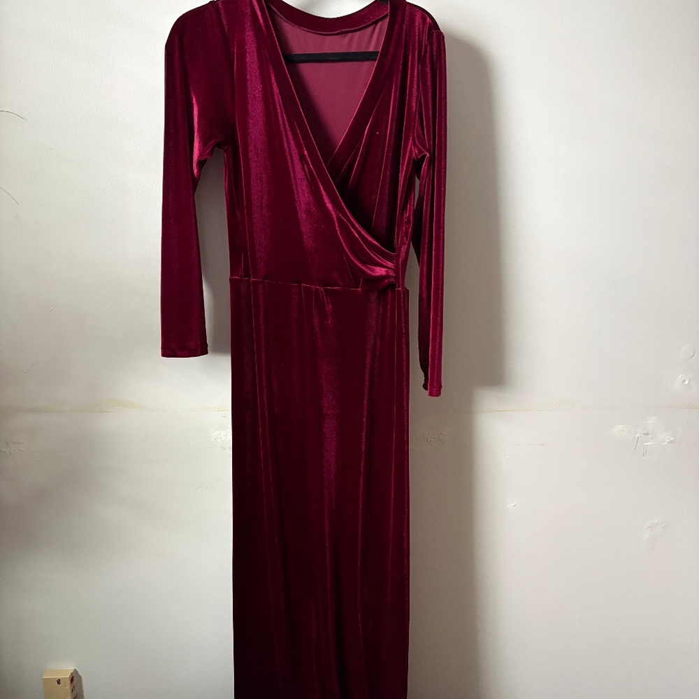Red velvet dress